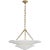 Modern AERIN for Visual Comfort Signature Mollino Medium Tiered Chandelier in Hand-Rubbed Antique Brass with Plaster White Shade For Sale - Image 3 of 7