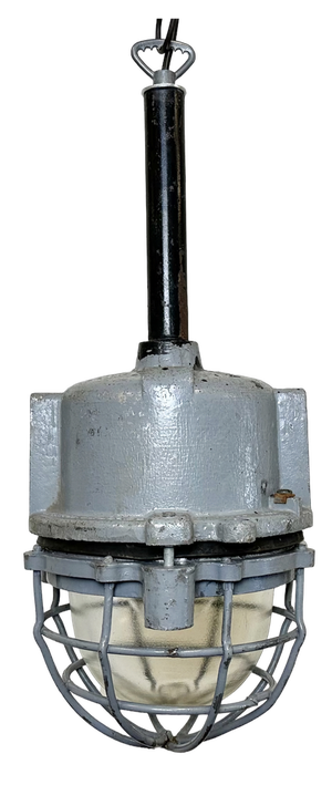 Dark Grey Cast Aluminium Explosion Proof Light from Elba, 1970s