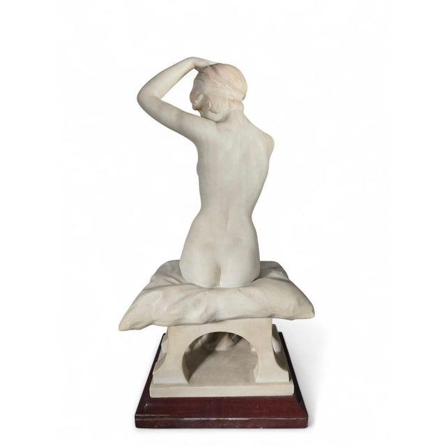 Italian School Artist, Nude Sculpture, Carved White Marble, 20th Century For Sale - Image 9 of 17