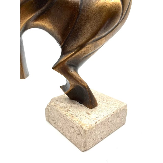 Beige Vintage Bronze Sculpture of a Rooster, 1970s For Sale - Image 8 of 11