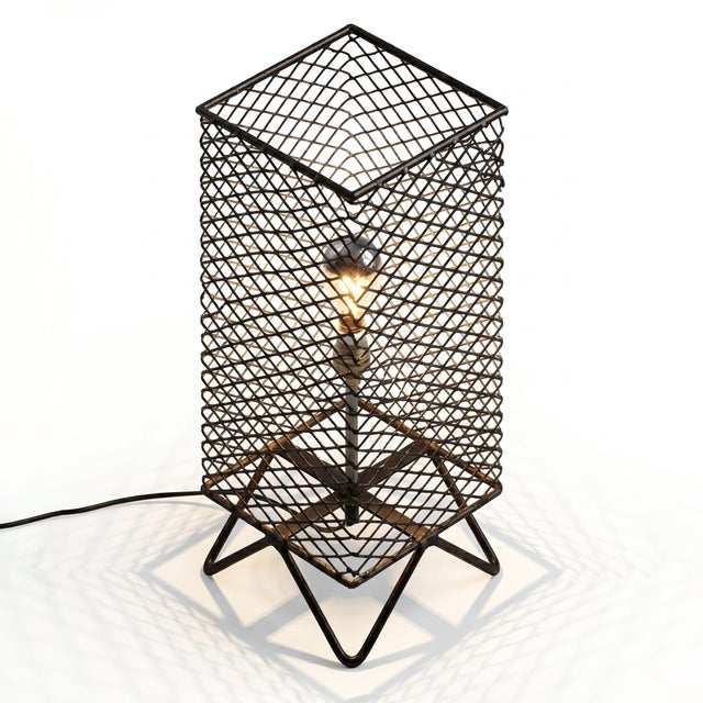 Vintage Table Lamp in the style of Mathieu Matégot, 1950s For Sale - Image 9 of 13