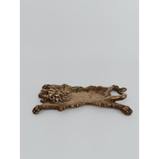 Vintage Brass Ashtray Depicting the Mythological Nemean Lion Skin, Italy, 1970s For Sale - Image 13 of 18