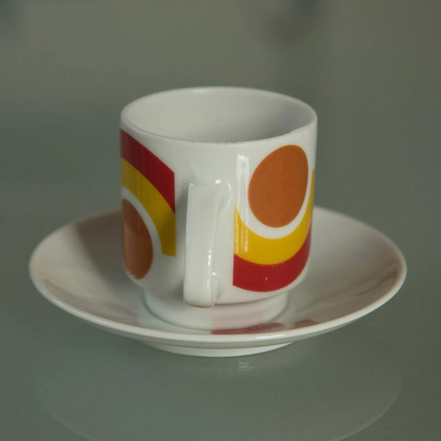 Mid-Century Modern 1970s Vintage Ankap Porzellan Porcelain Demitasse Expresso Cups - Set of 6 For Sale - Image 3 of 9