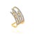 American Luxury Multi-Row Diamond Open Cigar Cocktail Ring Size 4 in 14k Yellow Gold For Sale - Image 3 of 15