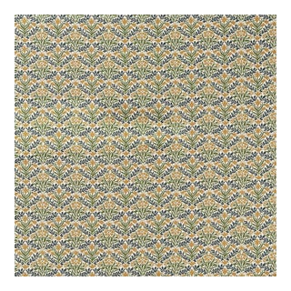 Morris & Co. Bellflowers Weave Fabric in Moss/Wheat For Sale