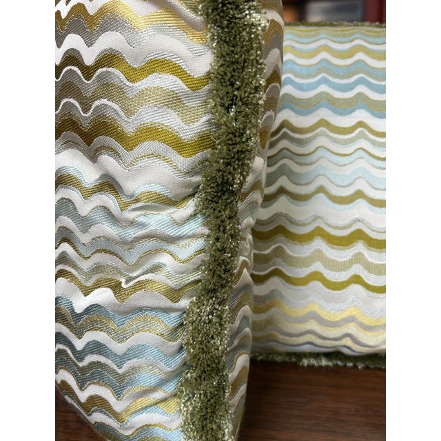 Expressionism Pair of Silk Pillows For Sale - Image 3 of 4
