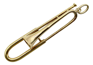 Vintage 14k Gołd Mechanical Slide Trombone Pendant