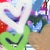 Karmic Hearts - Colorful Acrylic Art Original Abstract Heart Mixed Media Street Art Painting on Canvas For Sale In Los Angeles - Image 6 of 9