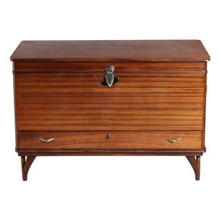 Mid-Century Modern Mahogany Trunk, 1970s For Sale