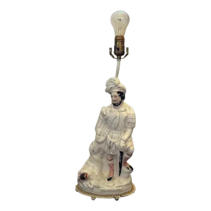 Early 20th Century Staffordshire Figure Mounted as Lamp Entitled “The Lion Slayer”
