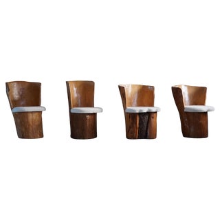 Scandinavian Modern Stump Dining Chairs, Sweden, 1980s, Set of 4 For Sale