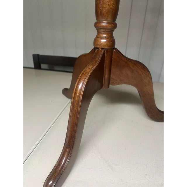 1990s Vintage Bombay Company Wood Accent Tilt Square Side Table For Sale In Orlando - Image 6 of 8