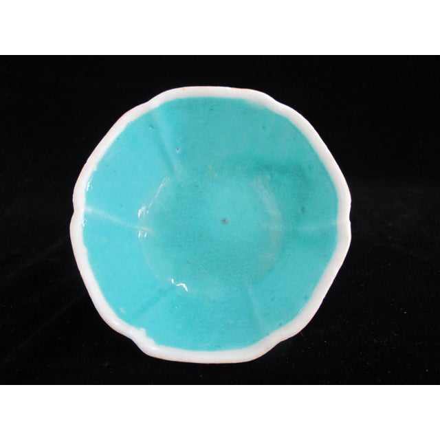 Chinese Porcelain Enamel Koi Fish & Flower Turquoise Center Nyonya Bowl For Sale - Image 4 of 6