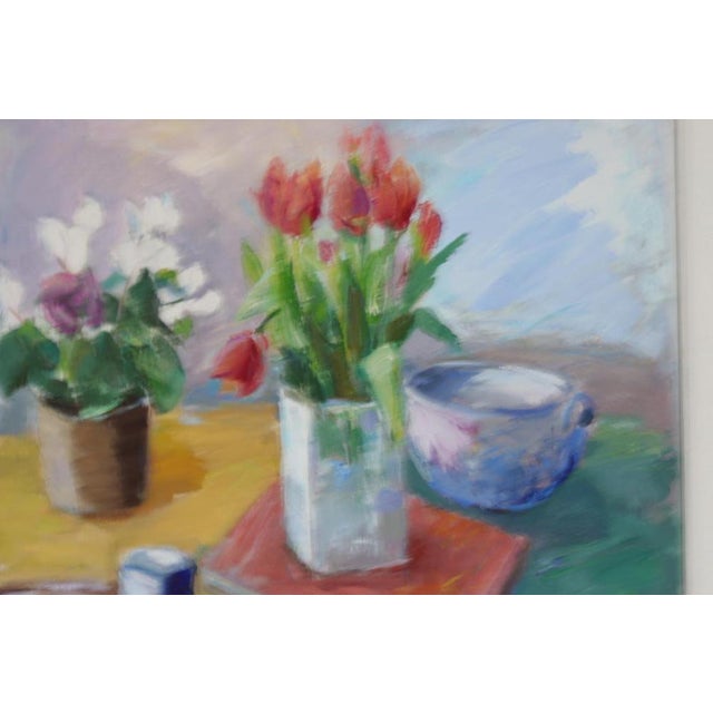 Ove Månsson, Still Life with Tulips, 1950s, Oil on Canvas, Framed For Sale - Image 13 of 18