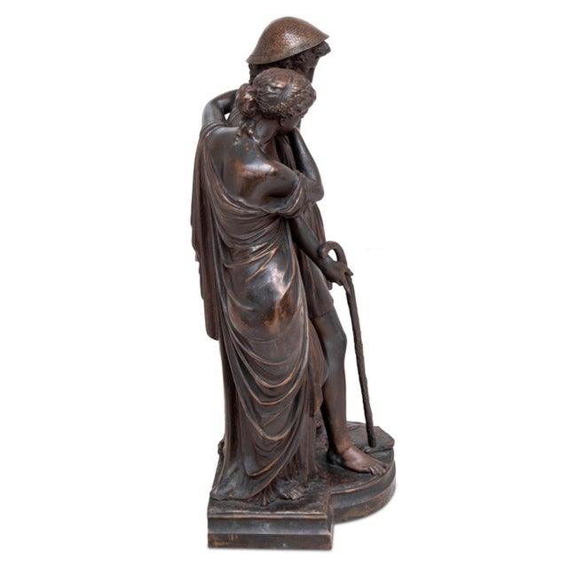Eugene-Antoine Aizelin (French, 1821-1902) "Daphnis and Chloe" Patinated Bronze Sculpture, late 19th century, cast by F....