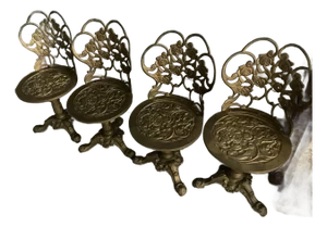 Kessler Cast Iron Ornate Boudoir Vanity Pivoting Chairs