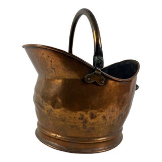 Victorian Copper Helmet Coal Scuttle For Sale