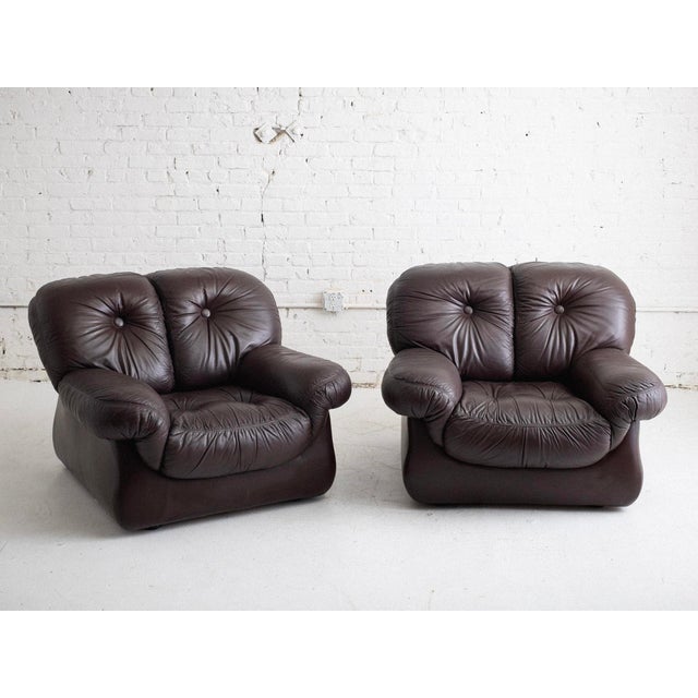 Italian Mid-Century Brown Leather Club Chair For Sale - Image 15 of 15