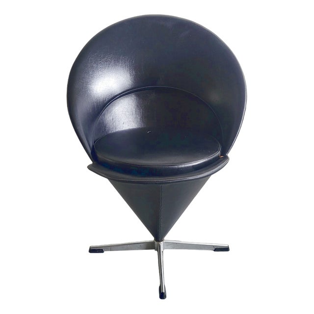Vintage Cone Chair in Steel and Skaî by Verner Panton, 1960s For Sale
