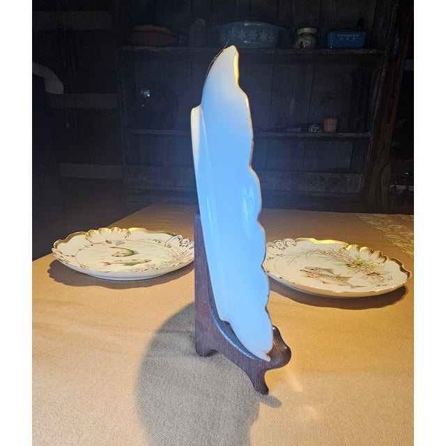 19th Century Limoges Fish Plates - Set of 3 For Sale - Image 9 of 12