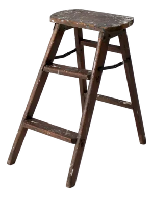 Antique Wood Step Ladder Stool