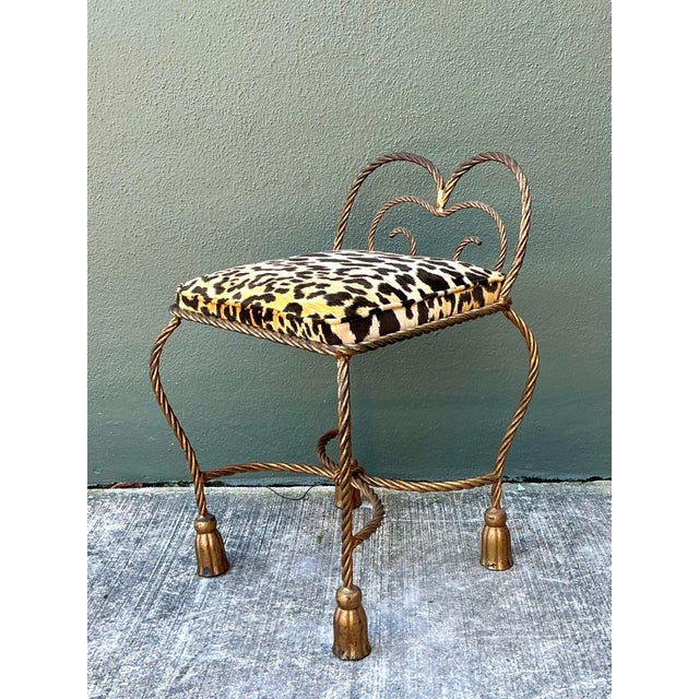 Vintage Twisted Rope and Tassel Vanity Stool For Sale In West Palm - Image 6 of 12