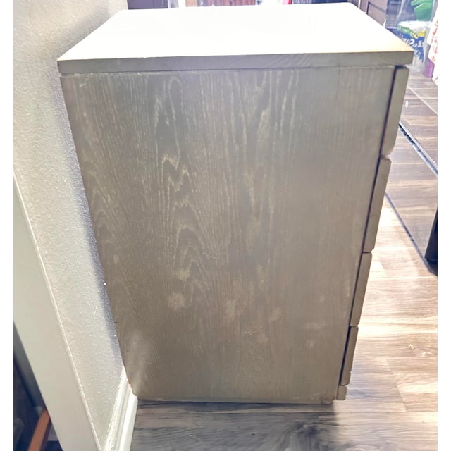 1950s 1950s Mengel Permanized Mid-Century Cerused Oak Nightstand / Bedside Chest — Original Finish For Sale - Image 5 of 8