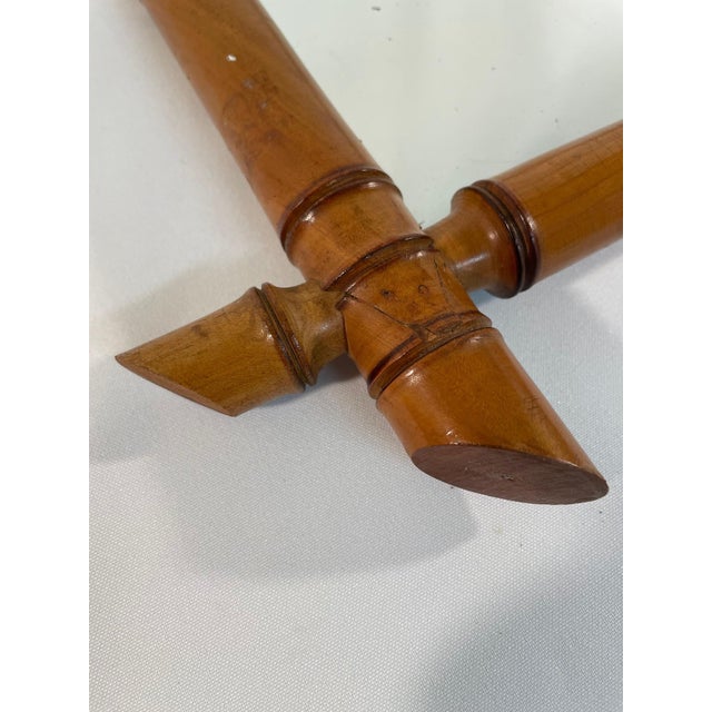 Wood Early 1900s Antique French Faux Bamboo Wall Mirror For Sale - Image 7 of 16