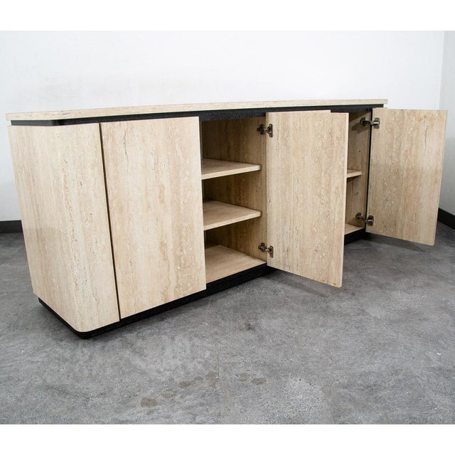 Mid Century Modern Credenza Sideboard Custom Stone Faux Marble 1980s 70s Drawers For Sale - Image 11 of 12