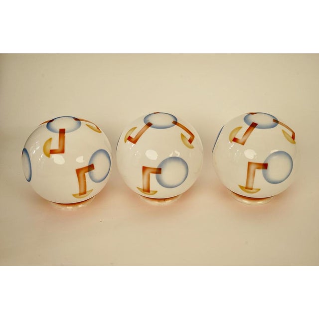 Glass Pendant Light with Three Glass Balls, 1925 For Sale - Image 7 of 14