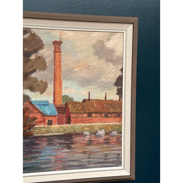 Helge Andersson, Coastal Village, 1965, Oil on Panel, Framed For Sale - Image 4 of 18