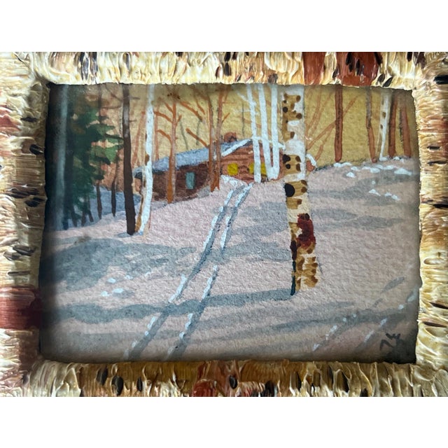 Paint Willard Morse Mitchell Minature Watercolor Paintings, C. 1941- Set of 2 For Sale - Image 7 of 11