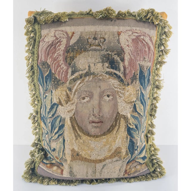 Early 16/17th Century French Pillow With Tapestry Fragment For Sale - Image 10 of 10