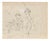 Mino Maccari, The Fishermen, Watercolor Drawing, 1930s For Sale