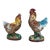 French Majolica Rooster & Hen Circa 1890-A Pair For Sale