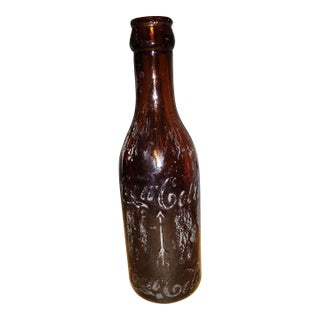 “Early 1900s Amber Straight-Sided Coca-Cola Bottle – Knoxville Tn – Arrow Script With White Embossing Highlights” For Sale