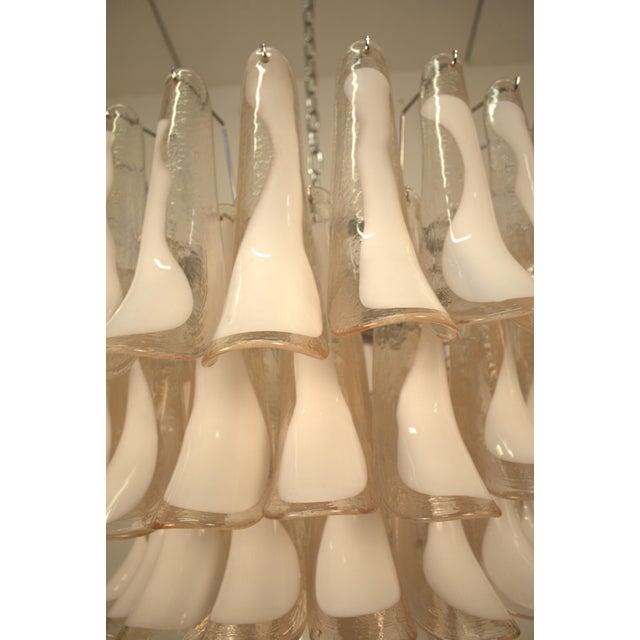 Mid-Century Modern Murano Glass Petal Chandelier attributed to Sergio Mazza for Mazzega, 1950s For Sale - Image 3 of 8