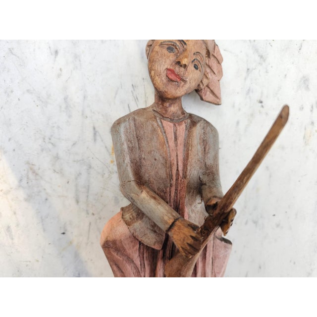 Carved Figure in Beech, 1890s For Sale - Image 9 of 10