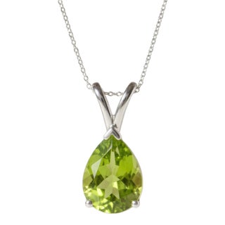 Natural Peridot Pear Cut Pendant, August Birthstone Statement Pendant for Woman For Sale