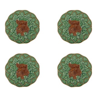 Bordallo Pinheiro Woods Bread and Butter Plates, Boar, Set of 4 For Sale