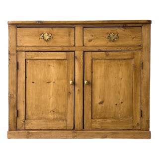 Antique English Pine School Cupboard For Sale