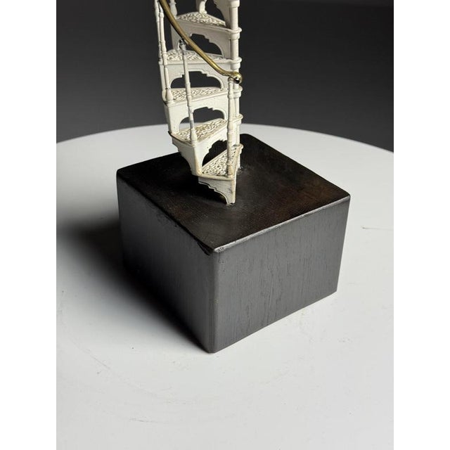 Scale Model Spiral Staircase in White Metal For Sale - Image 10 of 12