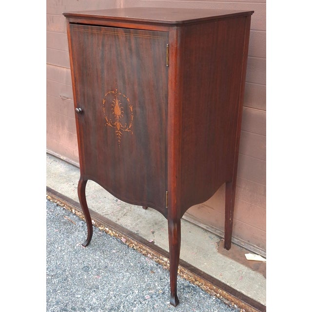 Late 19th Century Payne Furniture Mahogany Inlaid Sheet Music Cabinet, Circa 1890s For Sale - Image 5 of 12