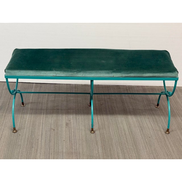Metal Hollywood Regency Style Bench, Vintage For Sale - Image 7 of 12