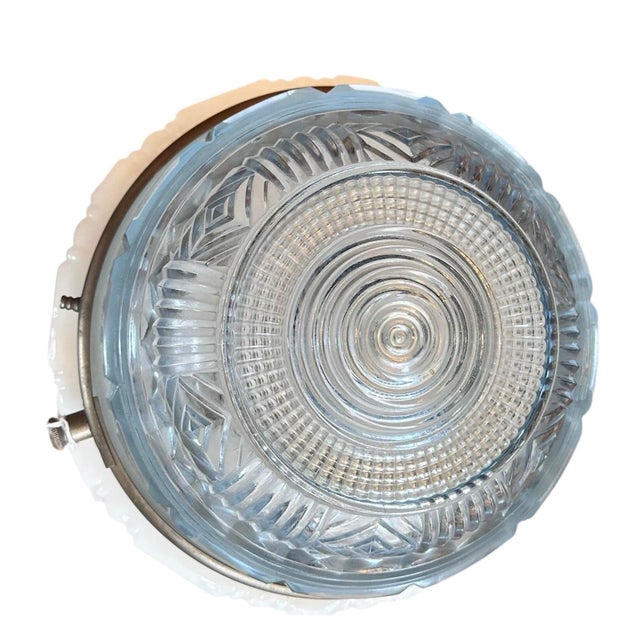 Art Deco Art Deco Skyscraper/ Greek Key Pattern Shade on Original Chrome Holder, Circa 1930 For Sale - Image 3 of 5