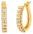 10K Yellow Gold 1.0 Cttw Round and Baguette-Cut Diamond Hoop Earrings (I-J Color, I2-I3 Clarity) For Sale
