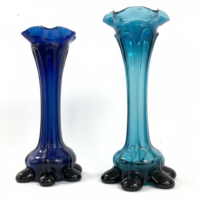 Czechoslovakian Blue Vases, 1960s, Set of 2 For Sale - Image 10 of 10