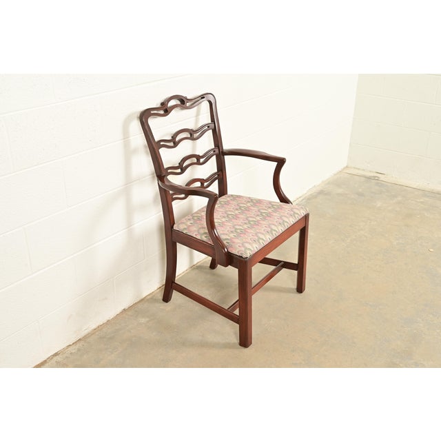 Baker Furniture Company Baker Furniture Style Georgian Carved Mahogany Armchair For Sale - Image 4 of 9