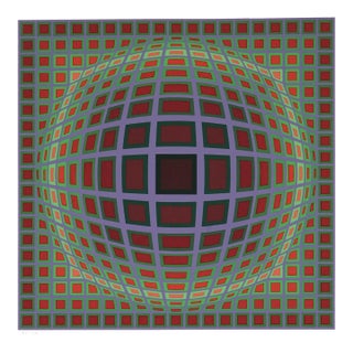 Mid 20th Century Victor Vasarely, Untitled, Silk Screen Print, 1/15 For Sale