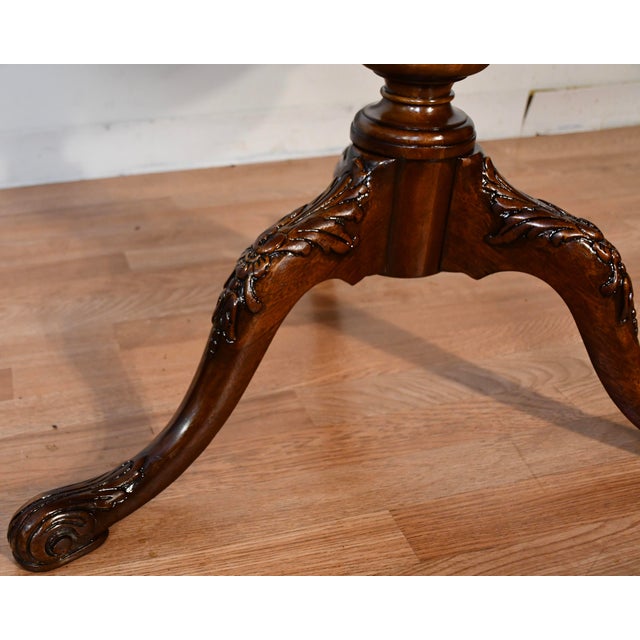 Wood 1930s Weiman English Regency Mahogany & Leather Top Center Table For Sale - Image 7 of 17